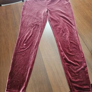 Express Velvet Maroon Leggings